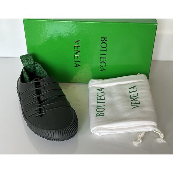 Bottega Veneta Tech Knit Rubber Green Climber Sneakers 8 US 658725 IT NIB $750 main image 5